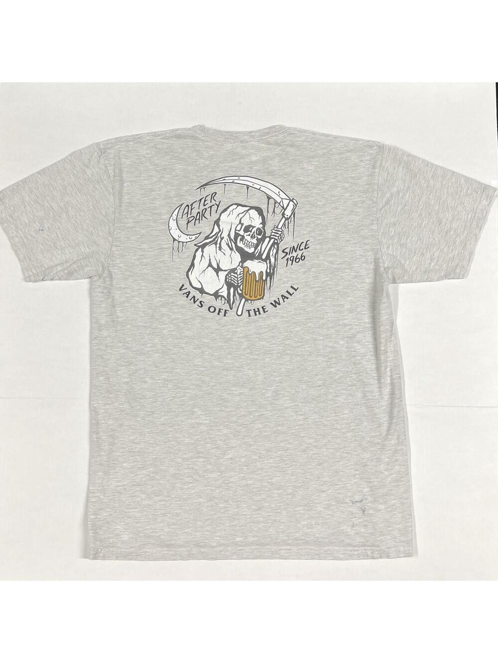 Vans Off The Wall T Shirt Sz L After Party Skeleton Reaper Since 1966 Gray Tee